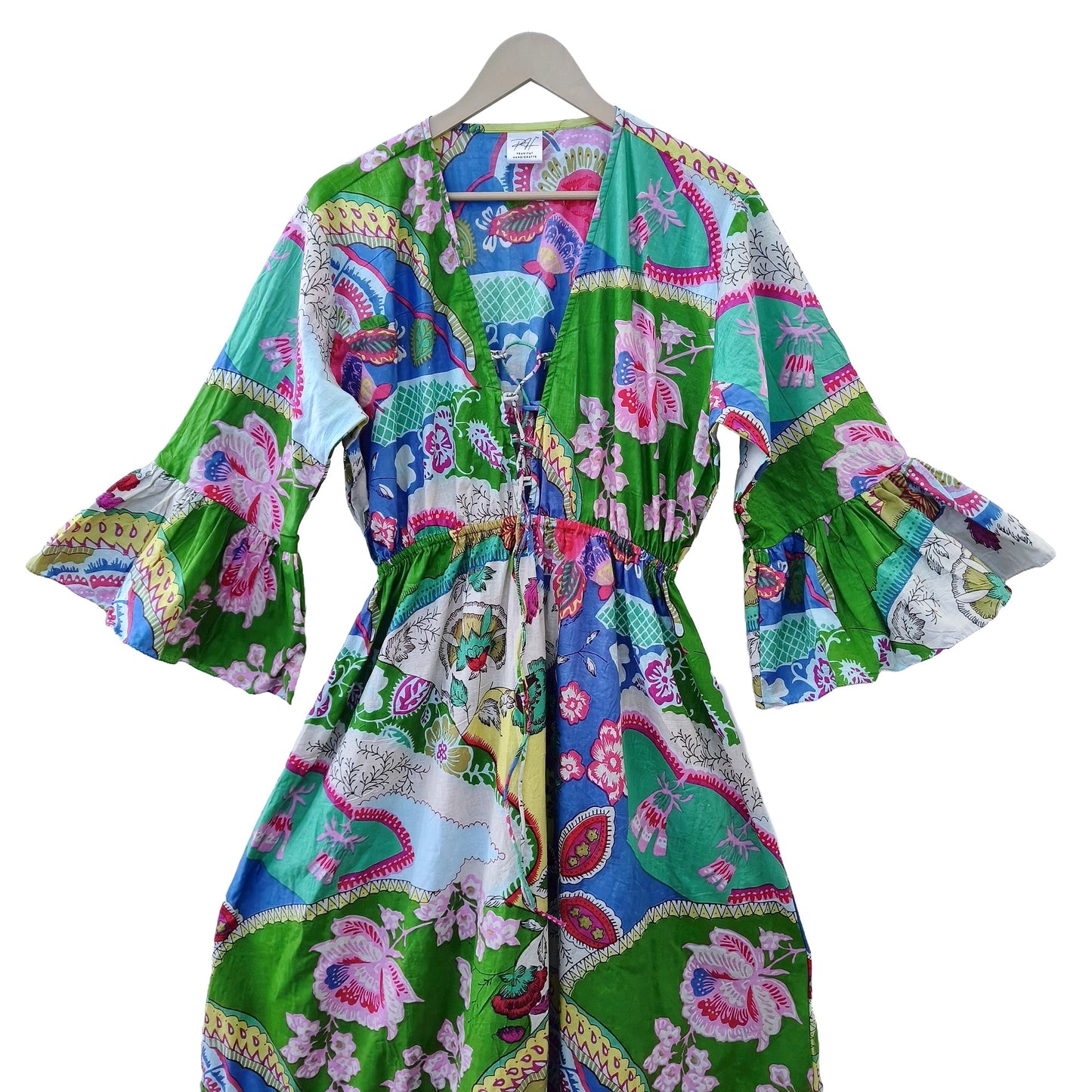 Indian Cotton Israel Print Maxi beach Cover up Summer Hippie Party Wear Dress