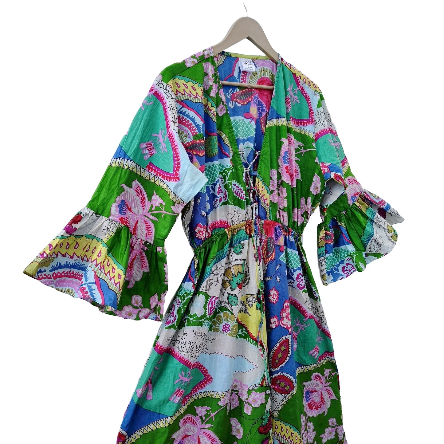 Indian Cotton Israel Print Maxi beach Cover up Summer Hippie Party Wear Dress