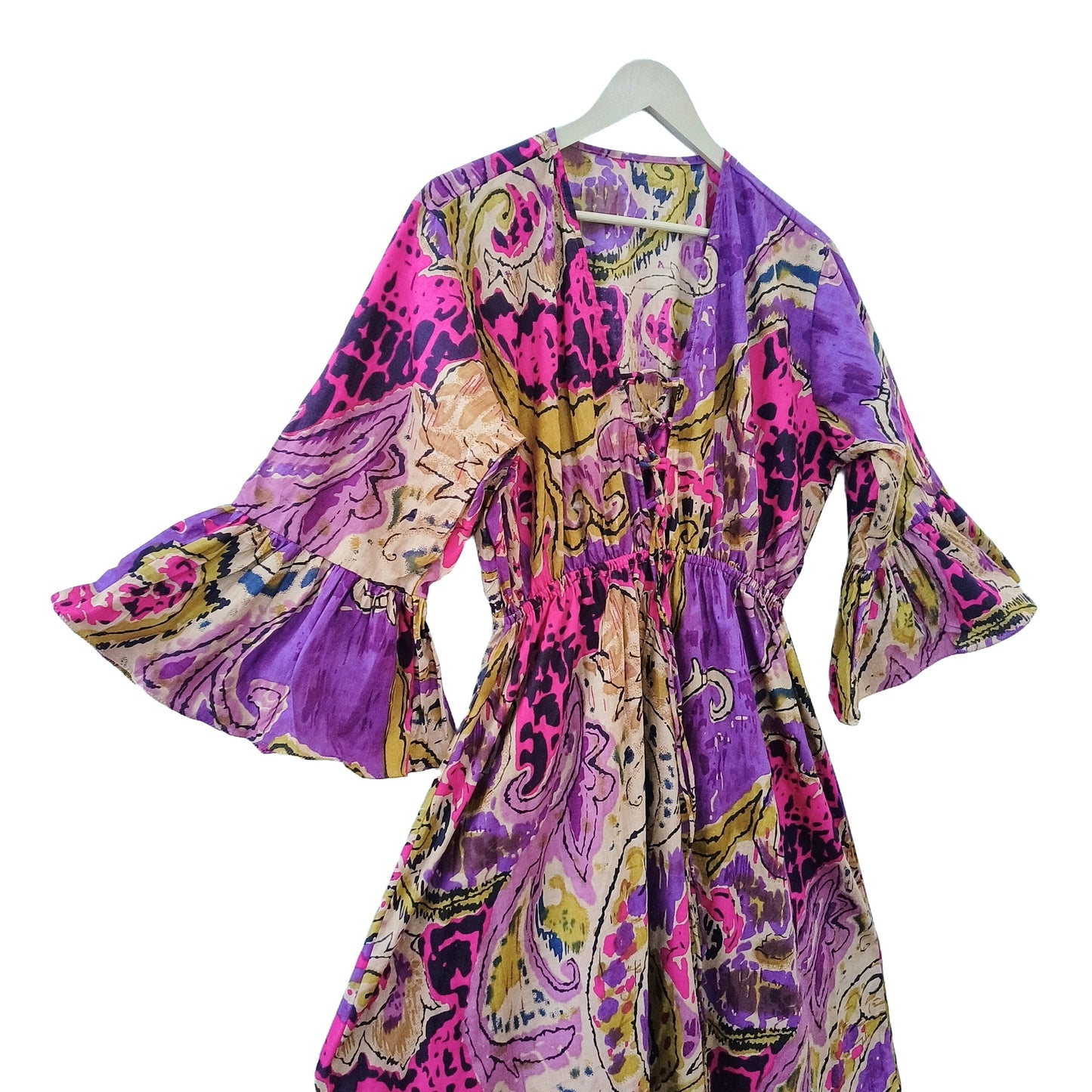 Indian Cotton Cardigan Women Maxi beach Cover up Hippie Summer Party Wear Dress