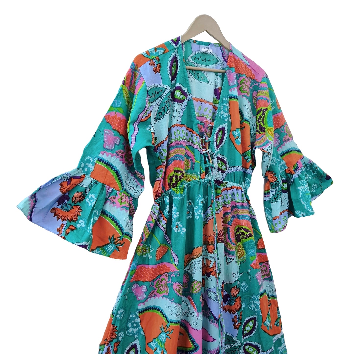 Indian Cotton Israel Print Maxi beach Cover up Hippie Summer Party Wear Dress