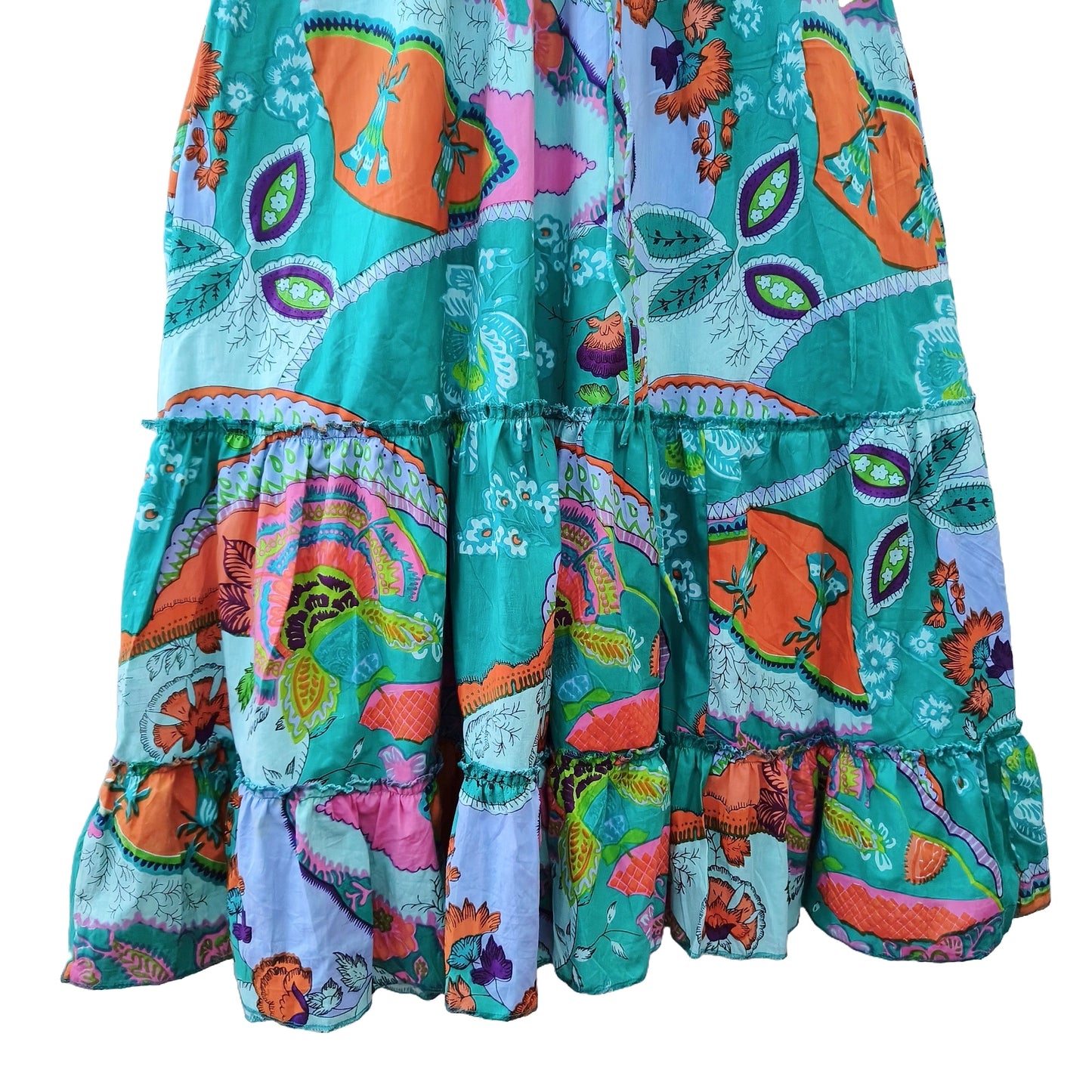 Indian Cotton Israel Print Maxi beach Cover up Hippie Summer Party Wear Dress