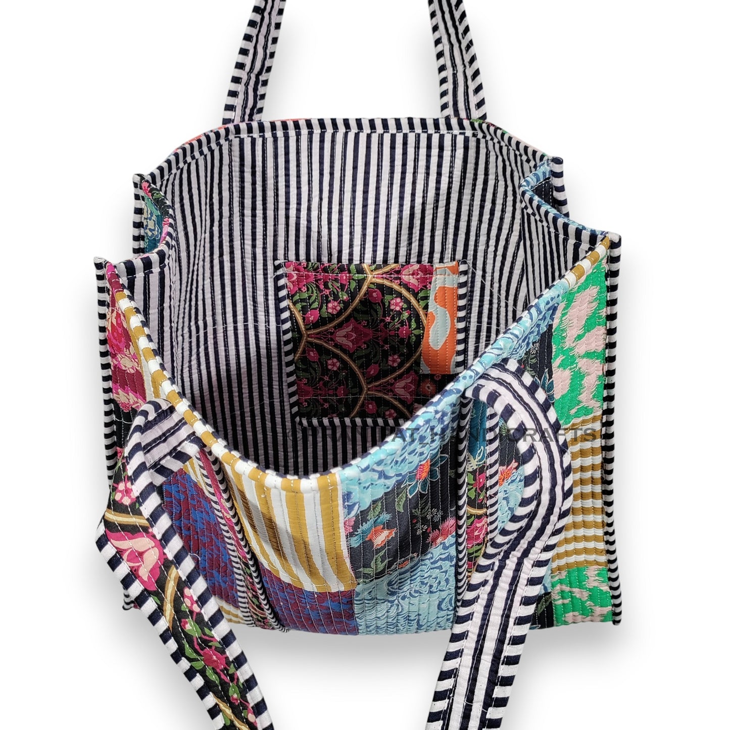 Women Cotton Quilted Bag Shoulder Beach Travel Tote Bag