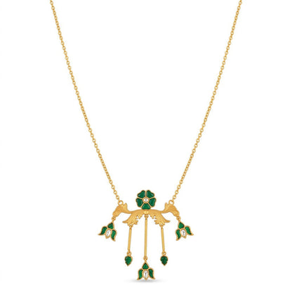 Elegent Women Ethnic Gold Plated Kundan Lotus Neklace Set with Matcing Earrings