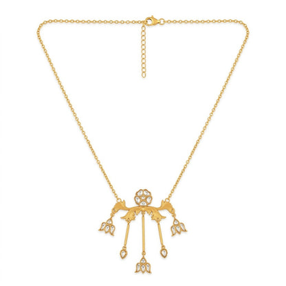 Antique Gold Plated Floral Kundan Necklace Set Elegant Bridal Jewelry Gift for Her
