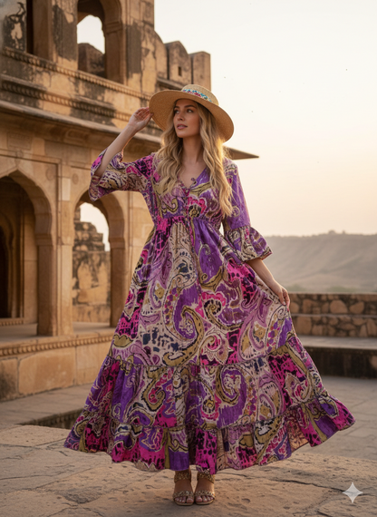 Indian Cotton Cardigan Women Maxi beach Cover up Hippie Summer Party Wear Dress