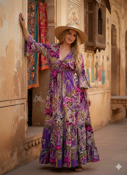 Indian Cotton Cardigan Women Maxi beach Cover up Hippie Summer Party Wear Dress