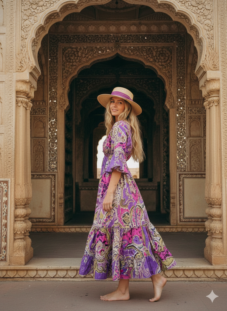 Indian Cotton Cardigan Women Maxi beach Cover up Hippie Summer Party Wear Dress