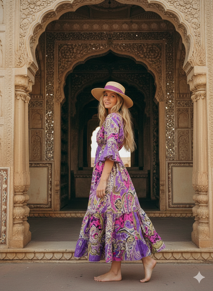 Indian Cotton Cardigan Women Maxi beach Cover up Hippie Summer Party Wear Dress