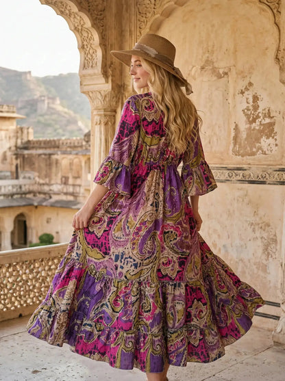 Indian Cotton Cardigan Women Maxi beach Cover up Hippie Summer Party Wear Dress Handicraft Trend