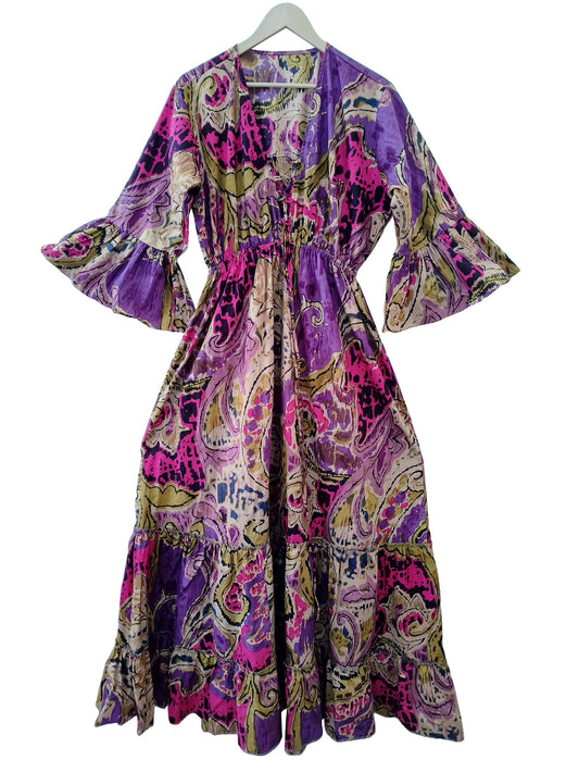 Indian Cotton Cardigan Women Maxi beach Cover up Hippie Summer Party Wear Dress