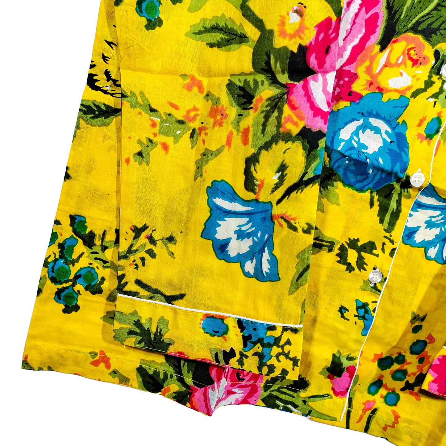 Women Multi Floral Summer Yellow Sleepwear Cotton Soft Night wear Lightweight Top-Pajama set (Copy)