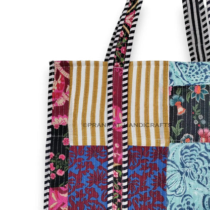 Women Cotton Quilted Bag Shoulder Beach Travel Tote Bag - Handicraft Trend