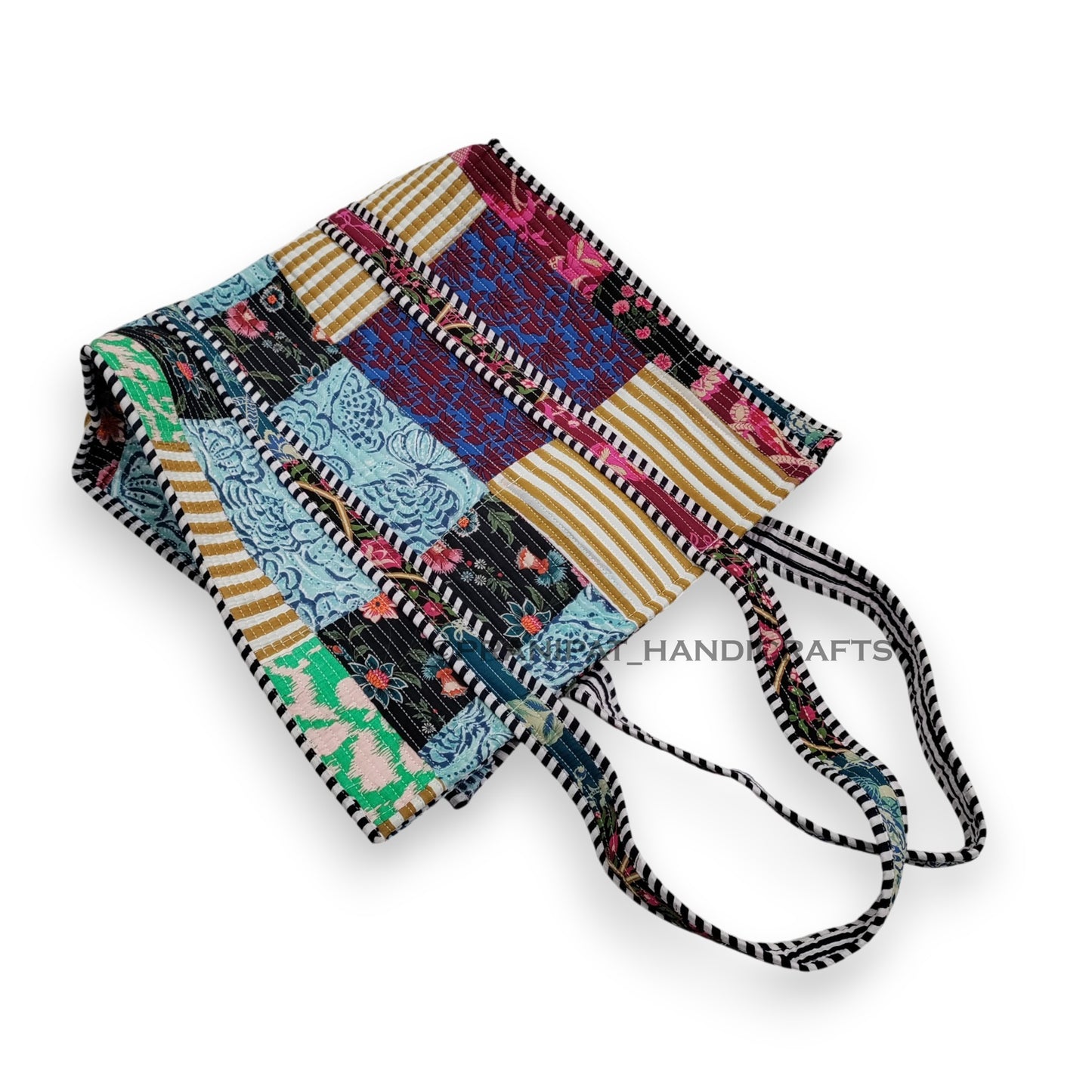 Women Cotton Quilted Bag Shoulder Beach Travel Tote Bag